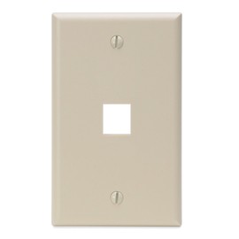 Leviton 41080-1IP 1-Port QuickPort Wall Plate, Ivory
