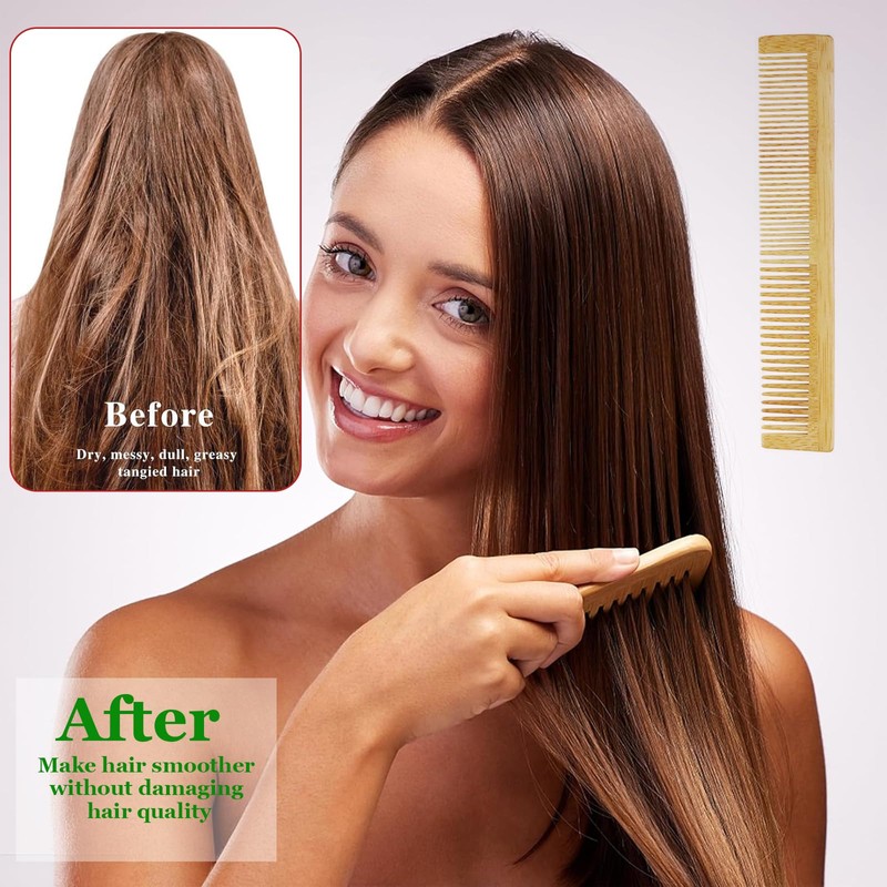 PMELCXD Premium Hair Brushes and Comb Set - Natural Bamboo
