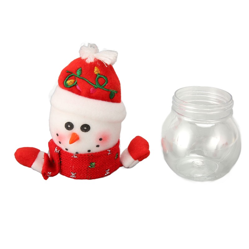 3pcs Christmas Candy Jars Transparent Clear Plastic Biscuits Jars Decorative