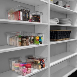 ClearSpace Plastic Storage Bins With lids, 4 Pack – Perfect Pantry Organization and Storage – Fridge Organizer, Pantry Storage Containers and Storage Bins, Cabinet Organizers