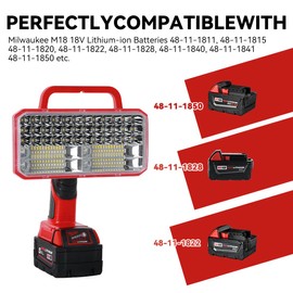 40W Cordless 4200LM LED Flashlight for Milwaukee M18 18V Li-Ion Battery, Work Light with USB Charging Port for Camping, Hiking, Job Site, Indoor & Outdoor Use