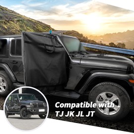 Jimen Compatible with Jeep Wrangler TJ JK JL Gladiator JT, 2PCS Front Door Storage Bags with Carry Handles