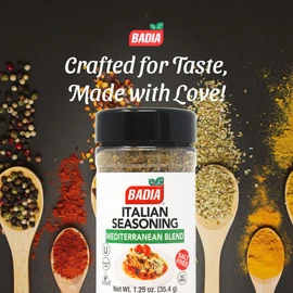 Badia Italian Seasoning 1.25 oz – Classic Herb Blend with Basil, Oregano, Rosemary & Thyme
