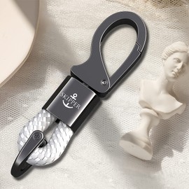 SKIPPER 8747 Keyring Carabiner with Ring and D-Clip, stainless steel,