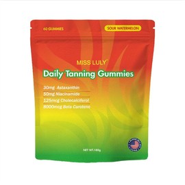 MISS LULY MISS LULY New Daily Tanning Gummies- Sour Watermelon Flavor |Astaxanthin,Lycopene & Beta Carotene for Natural TanSkin Radiance & Antioxidant ProtectionVegan, Gluten-Free