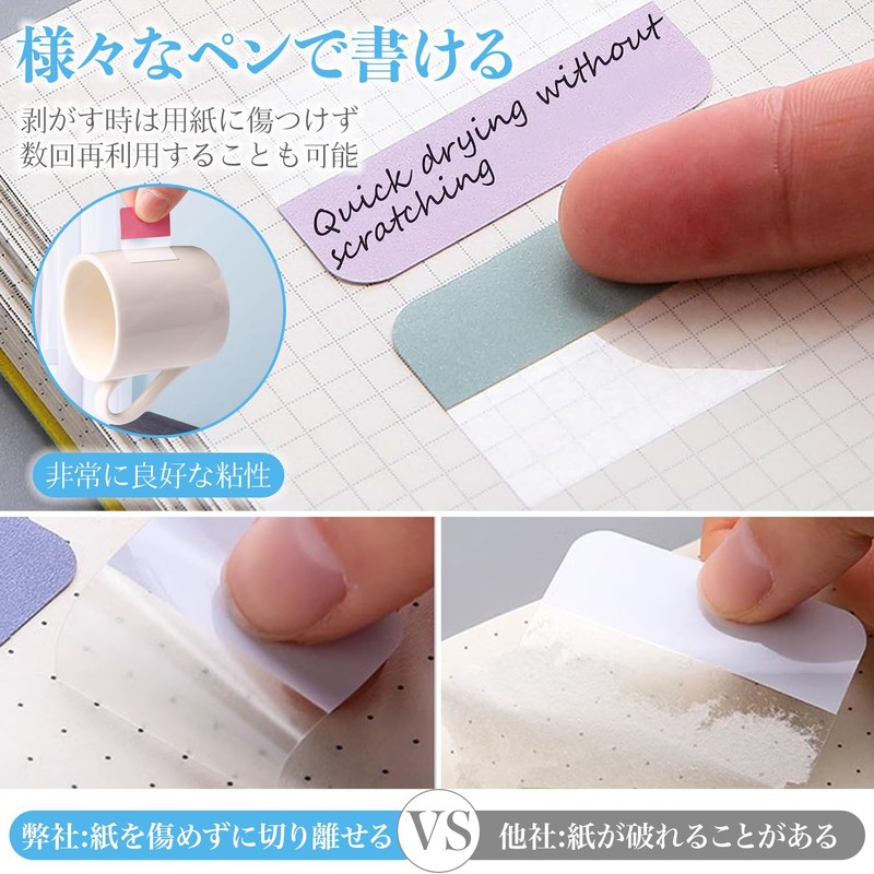 インデックス 付箋 インデックス シール 120枚 6色 薄色/カラー きれいにはがせる スムーズ筆記 書類整理