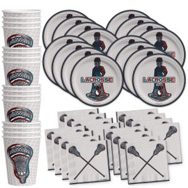 Lacrosse Birthday Party Supplies Set Plates Napkins Cups Tableware Kit for 16