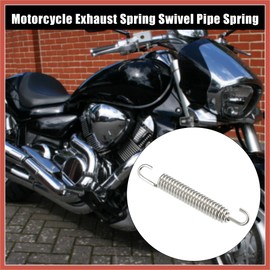 ACROPIX 2 Pcs Motorcycles Universal Exhaust Pipe Spring 80mm 3.15" Stainless Steel Exhaust Pipe Spring Hook Modified Accessory Silver Tone Car Parts