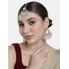 Aheli Traditional Gold Plated Kundan Pearl Studded Chandbali Maang Tikka
