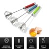 Stainless Steel Semi-Automatic Whisk 14Inch Egg Whisk Hand Push Rotary
