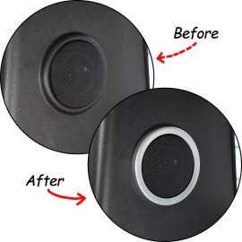 necar2020 Silver Alloy Trunk Speaker Ring Trim Accessories Cover For Hummer H2 2003-2007