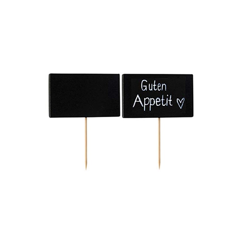 PAPSTAR 87201, 100 Fingerfood-Spieße, beschreibbare Kreidetafel, Länge 9 cm, Blackboard,
