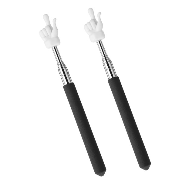 2 PCS Pointer Finger, Stainless Steel Telescopic Finger Pointer, Extendable
