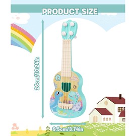 Toy Guitar, Toddler Guitar, Kids Ukulele Musical Instrument Toy Guitar for Kids Mini Kid Musical Instruments Cartoon Mini Guitar for Boys and Girls Beginner Interactive Toys Gift (green)