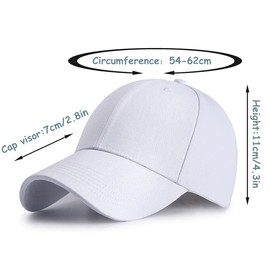 Ritte Pack of 2 Peaked Cap, Adjustable Baseball Cap, Plain Baseball Cap, Unisex Cotton Baseball Cap, for Outdoor Use, white, beige