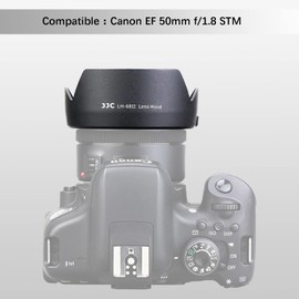 JJC ES-68 Reversible Petal Lens Hood for Canon EF 50mm F1.8 STM Lens, Replace Canon ES-68 Lens Hood, with Microfiber Cleaning Cloth