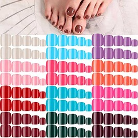 288 piezas 12 juegos de uñas postizas cortas cuadradas de punta corta de uñas artificiales a presión sobre uñas brillantes de color sólido cubierta co