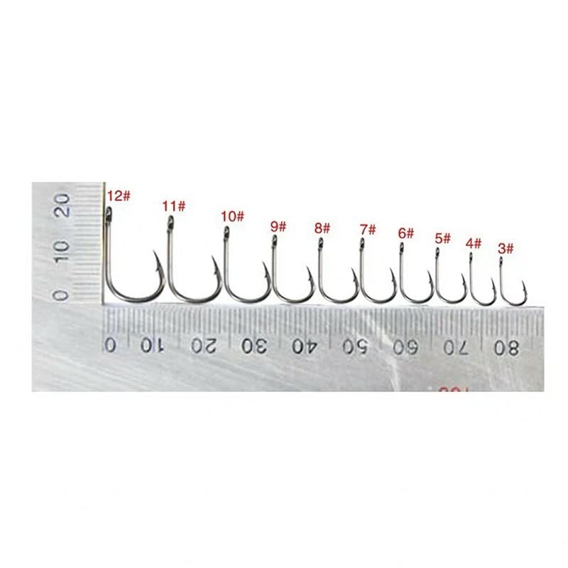 100x Chemically Sharpened Octopus Fishing Hook, Fishing Tackle 3-12# Small