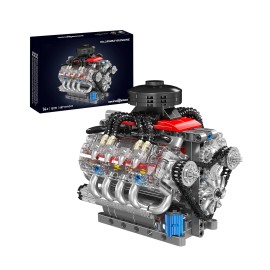 DIYmall 10171 LSX454 V8 Engine Simulation Scale Model Electrically Driven Building Blocks Motorized Cylinder Engine for KidsColor: 10171 LSX454 V8 Engine model