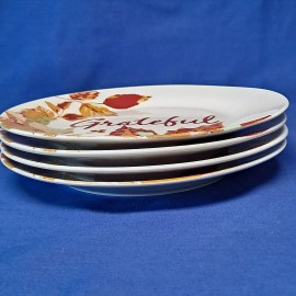 Royal Norfolk Lot 4 ROYAL NORFOLK Fall Leaves 7 1/2" SALAD PLATES Thanksgiving GRATEFUL