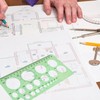 5PCS Circle Template Measuring Geometry Ruler Geometric Drawings Stencils Rulers,