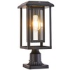 SCNYCUL Solar Lamp Post Lights for Outdoor with Pier Mount
