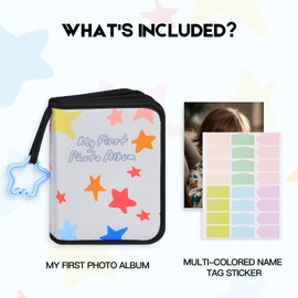 Baby's My First Photo Album for Baby Holds 21 4x6 Photos, Baby Photo Album Soft Cloth Family Book, My First Family Album for 4x6 Baby Shower Kids Toddlers Family Pictures, Toddler Photo Album (Black)