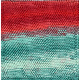 Wollbiene Batik Wool with Colour Gradient, Multicoloured Knitting Wool, Crochet Wool, 100 g (2060 Berry, Orange, Green, Turquoise)