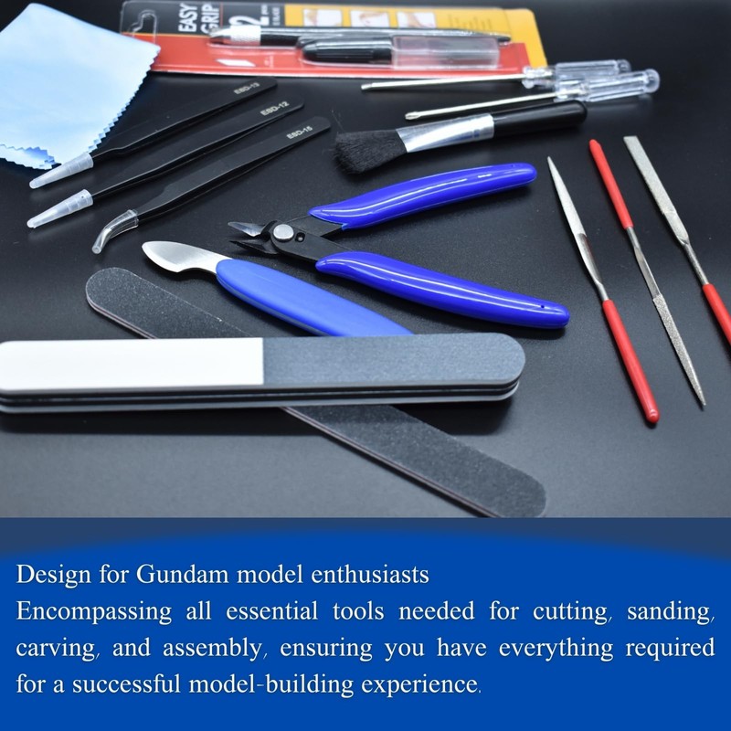 JUNYAOHSU Gundam Model Tools Kit, 34pcs Hobby Tool Set, Pliers,