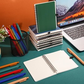 Resurhang 15 Sets Small Notebook Journal with Pen Bulk 4.5 * 5.5 Inch Pocket Size Spiral Lined Notepad for Women Men 100 Pages Notebook Employee Appreciation Gift for Work Study (Retro)