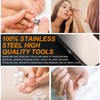 Rustark 12Pcs Rainbow Manicure Pedicure Kit Professional Stainless Steel Nail