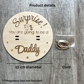 You are going to be Dad-Pregnancy announcement custom | Wood and engrave | Dad to be disc | Daddy pregnancy announcement. 15 cm