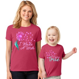 Mother's Day I Made A Wish I Came True Mom and Me Toddler Girl T-Shirt Raspberry