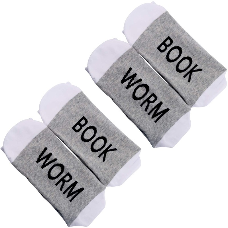 MBMSO Bookworm Socks Book Lovers Gifts 2 Pairs Novelty Book