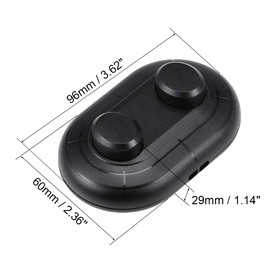 sourcing map Inline Foot Pedal Push Lamp Switch, 2 Buttons Lighting Foot Control Latching ON-Off Footswitch Black 2 Pcs