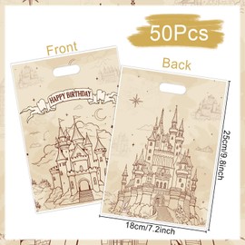 Aposwow Wizard Party Favor Bags - Vintage Castle Birthday Goody Candy Gift Favor Bags Wizard School Themed Snacks Treat Party Supplies Birthday Decorations