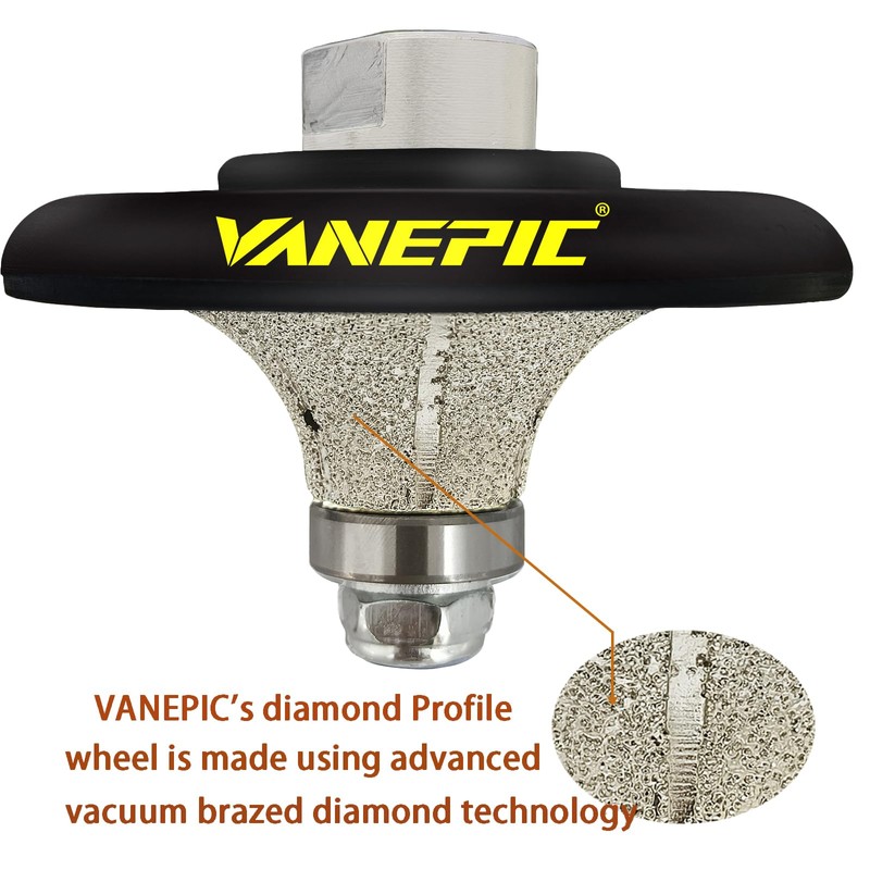 VANEPIC 1 inch B25 Diamond Demi bullnose Half Bullnose Profile