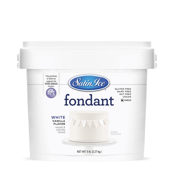 Satin Ice White Fondant, Vanilla, 5 Pounds