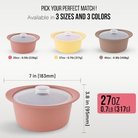 Firgi 27oz Platinum Silicone Microwave Steamer Pot with Lid – 100% Food-Grade Korean Silicone, BPA Free, Heat Resistant & Dishwasher Safe (Dry Rose)