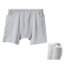 KUMUROETA Incontinence Care Trousers,Special Shorts for Urine Bags,Fistula Pants,Postoperative Rehabilitation Ostomy Nursing Underwear,Can Be Placed in The Urine Bag Special Shorts,Grey