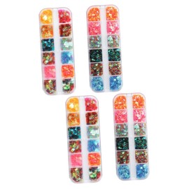 Healeved Fall Nail Flakes of Maple Leaf Four-Pointed Star Shape Paillette for Manicure Crafts and Party Decorations Safe Materials