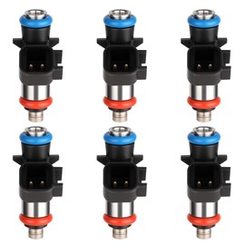 Set of 6 Fuel Injectors Compatible with Jeep Grand Cherokee Wrangler 3.6L, for Chrysler 200 300 3.6L 2011-2017, for Ram Promaster 1500 2500 3500 3.6L 2014-2017, 4 Holes, Replace# 05184085AC 5184085AC