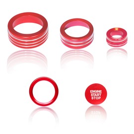 for Toyota Tundra 2022 2023 2024 2025 & Sequoia 2023 2024 2025 Interior Accessories Center Consoles Audio Switch Drive Volume Engine Start Stop Decor Trim Aluminum Alloy (Red, 14 Inch Display)