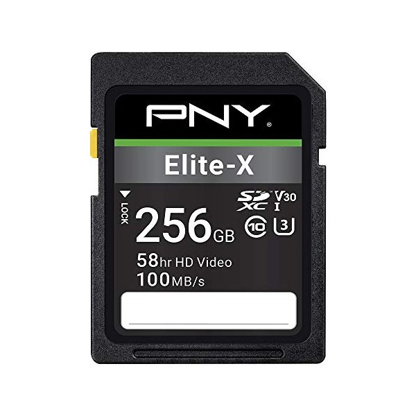 PNY 256GB Elite-X Class 10 U3 V30 SDXC Flash Memory