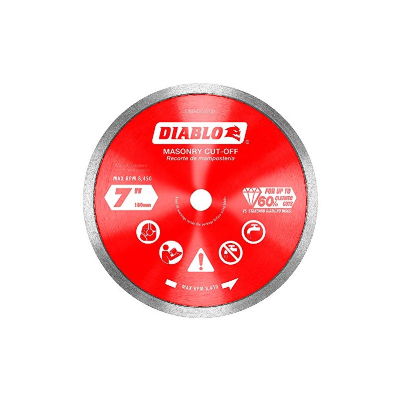 Diablo Diamond Continuous Rim Masonry Cuf-Off Disc for Granite, Marble,