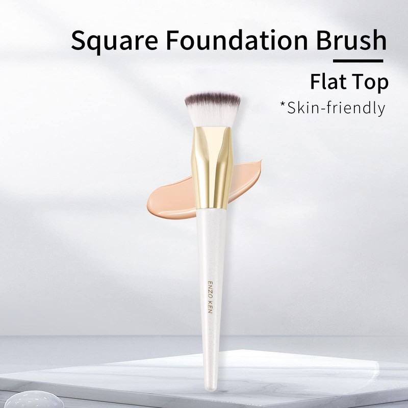 ENZO KEN Flat Top Cream Contour and Foundation Brush Makeup