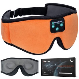 Boodlab Sleep Headphones Bluetooth Sleep Mask, 3D Sleep Eye Mask with Ultra Thin HD Stereo Speakers, Washable, Adjustable, for Sleeping Side Sleepers, Air Travel, Yoga, Meditation, Holiday