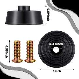 15 Sets Kick Down Door Stop Rubber Tip Replacement Black Rubber Door Stopper Rubber Tips for Door Stops Replacement Stopper Ends with Screws for Door Stop