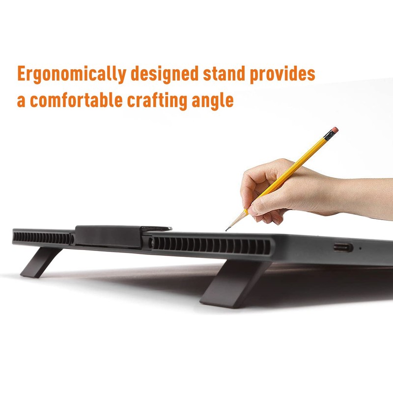 Wireless Rechargeable A4 LED Light Pad w/Built-in Riser Stands, 6