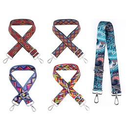 Anlising 5PCS Adjustable Wide Shoulder Bag Strap, Boho Adjustable Shoulder Strap, Bag Strap Replacement Belt, Crossbody Bag Straps, Adjustable Replacement Handbag Straps, for Handbags, DIY Bags